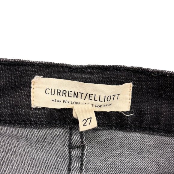 *EUC* Current/Elliott Skinny Denim | 27 | Black Rinse / Distressed "Cardiff" - Picture 3 of 8